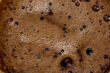 Closeup of coffee foam background