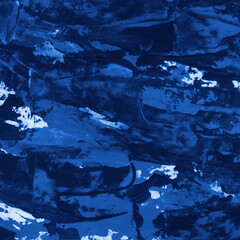 Modern contemporary acrylic background. Blue texture made with a palette knife. Abstract painting on paper. Mess on the canvas.
