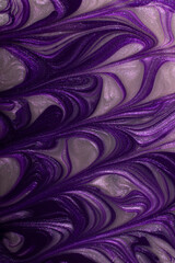 Abstract violet shimmer background.Make up concept.Beautiful stains of liquid nail laquers.Fluid art,pour painting technique.Good as digital decor,copy space.