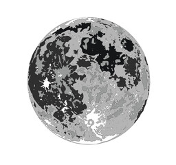 Moon vector / high detailed stylized vector illustration