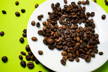 coffee beans on white plate
