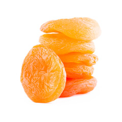 Dried apricot isolated on a white background with clipping path