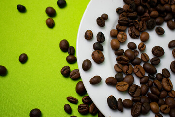 coffee beans on white plate
