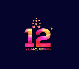 12 Year Anniversary Day background Concept