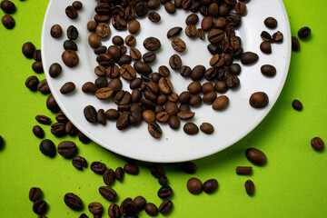 coffee beans on white plate
