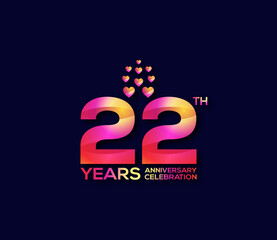 22 Year Anniversary Day background Concept