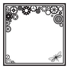 Steampunk frame shape. Vector  gears