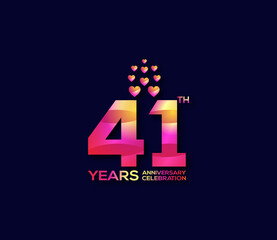 41 Year Anniversary Day background Concept - obrazy, fototapety, plakaty
