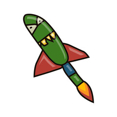 Imagination in children-rocket. Illustration of imagination in children as a rocket on a white background.