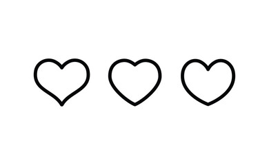 Heart linear icon. Valentine's day symbol. Hearts vector collection.