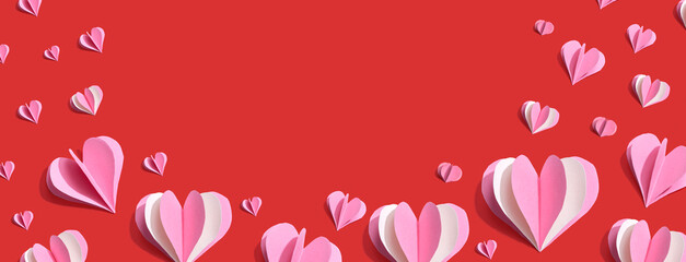 Obraz na płótnie Canvas Valentines day or Appreciation theme with paper craft hearts