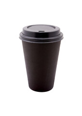 Black blank disposable cup for coffee and hot drinks