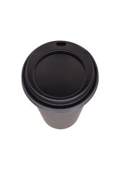 Black blank disposable cup for coffee and hot drinks