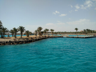 Beautiful view sea and Palm Tree island.