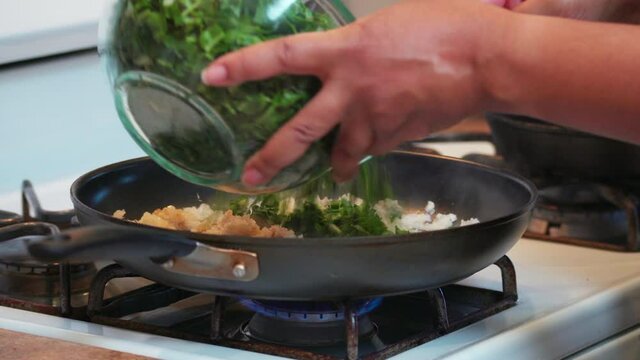 Food - Socca - Chards Poured into pan