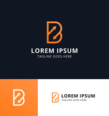 Modern arrow letter b logo design. Icon template for brand with simple style and memorable shape.