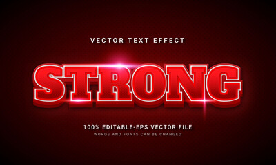 Red Strong 3d text style effect