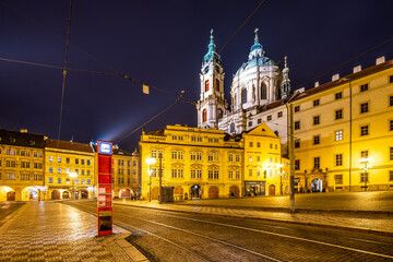 Fototapeta na wymiar Lesser Town in Prague by night