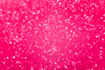 Abstract red and pink glitter lights background. Circle blurred bokeh. Romantic backdrop for Valentines day, womens day, holiday or event