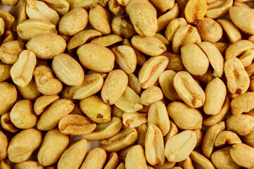 peanut. peanuts close up. roasted fragrant delicious salted grains of peanuts with seasoning