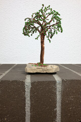 Handmade olive tree made of copper wires