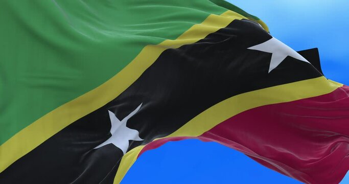 Seamless loop of Saint Kitts and Nevis flag.