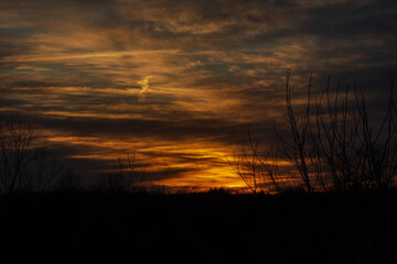 sunset over the lake