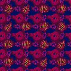 seamles leaf pattern variations