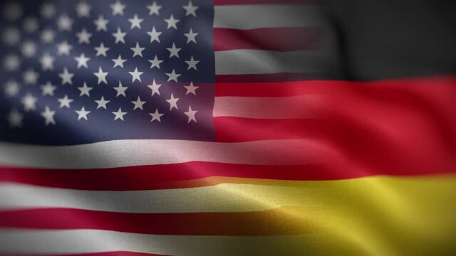 USA Germany Flag Mix Textured Waving Front Background HD