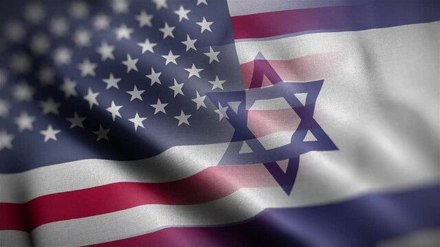 USA Israel Flag Mix Textured Waving Close Up Background HD