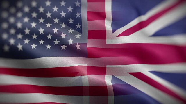 USA UK Flag Mix Textured Waving Front Background HD