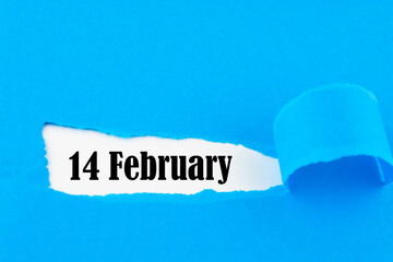 14 february on torn paper background love and valentine concept