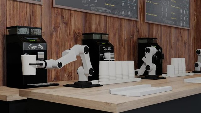 Coffee machine concept Automatic. In a coffee shop.3D render.
