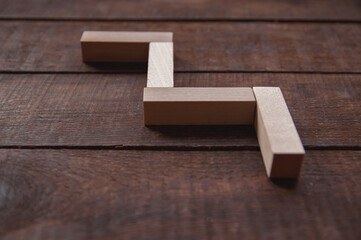 background wooden brown there are laid out wooden rectangles