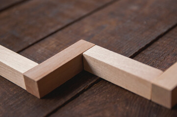 background wooden brown there are laid out wooden rectangles