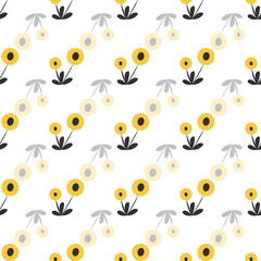 Floral botanical seamless patterns. Vector design for paper, cover, wallpaper, fabric, textile, interior decor, and other projects.