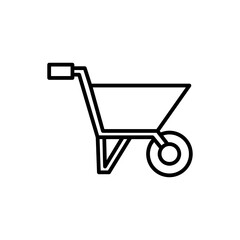 Fototapeta na wymiar wheelbarrow outline icon