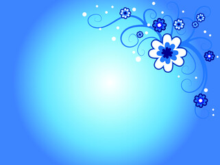 vector blue flowers background border