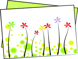 vector flowers border card frame background