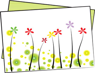 vector flowers border card frame background