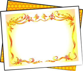vector flowers border card frame background