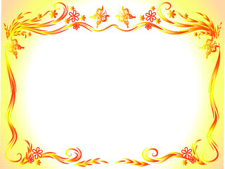 vector flowers border card frame background