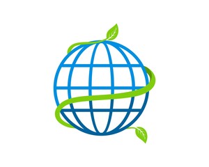 Abstract globe earth with nature leaf