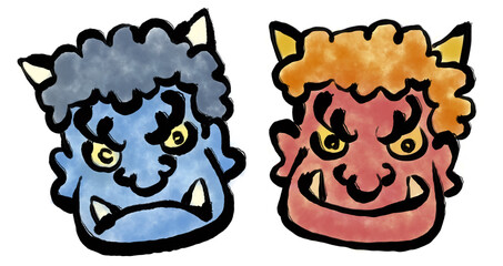 赤鬼と青鬼（和風）