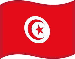 Vector illustration of emoticon of Tunisia flag
