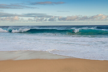 waves on the beach surfers