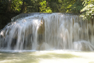 Fototapeta premium Waterfall at Erawan National Park, Thailand