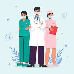 illustration of the team of doctors