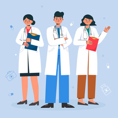 illustration of the team of doctors