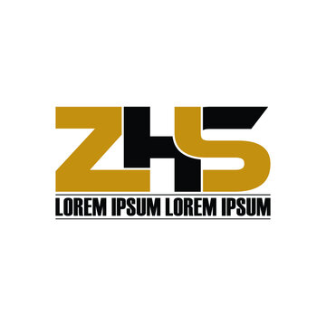 ZHS letter monogram logo design vector